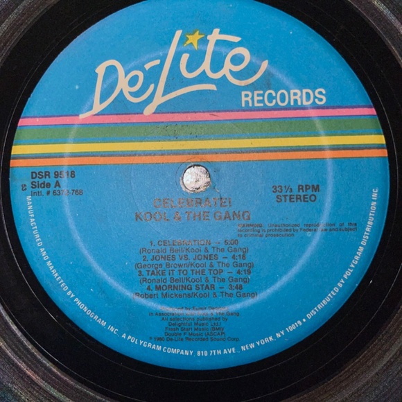 Kool & the Gang Celebrate! De-Lite Records Vinyl Record 33 1/3 RPM Stereo - Picture 7 of 12